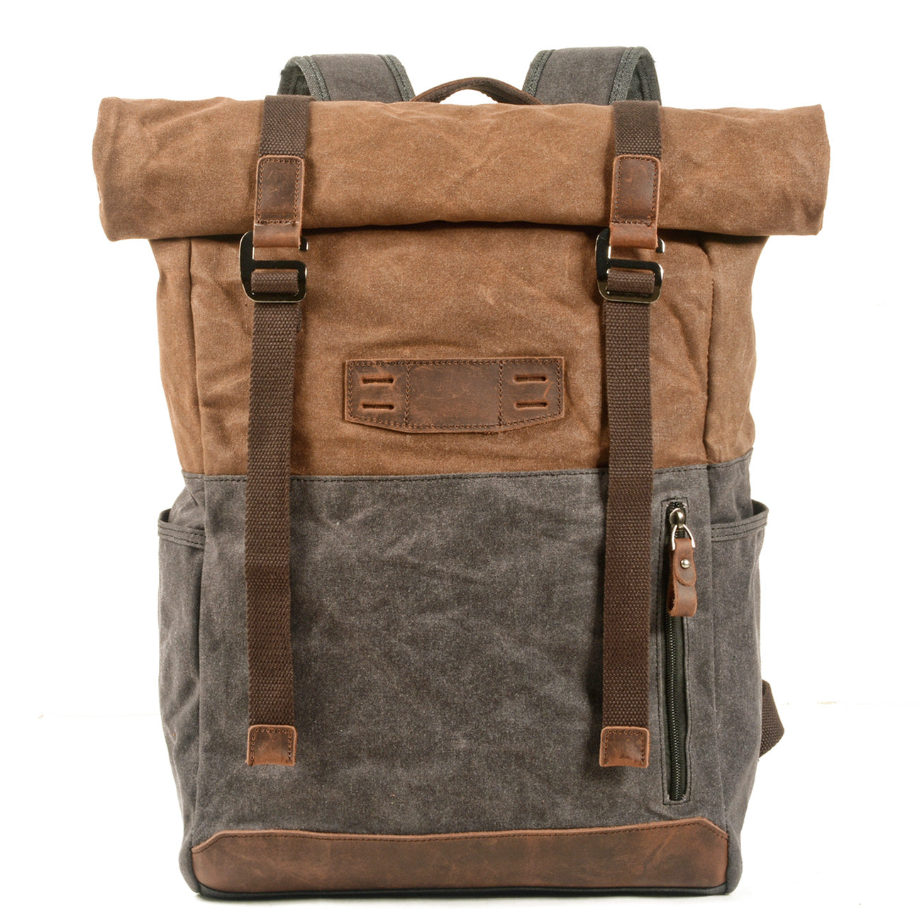 Waxed Canvas Vintage Roll Top Backpack 18L