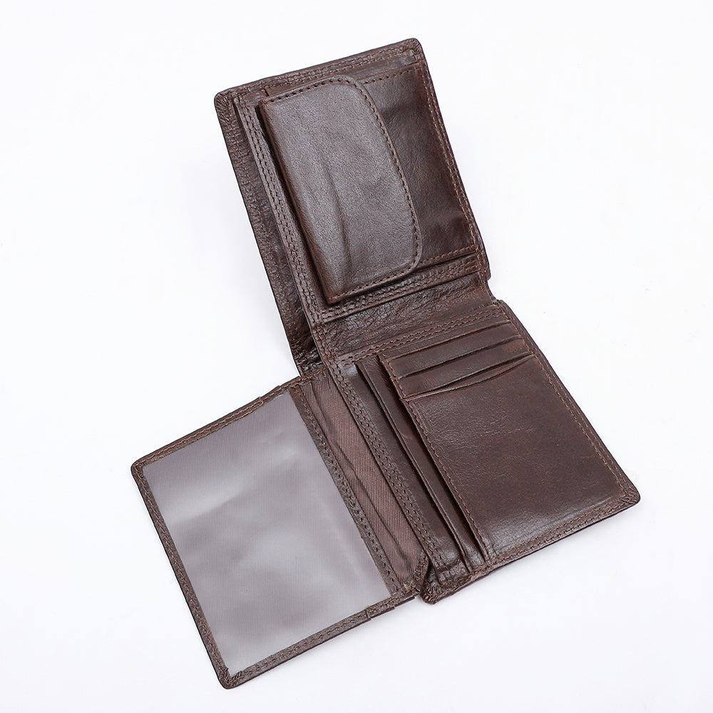 Slim Bifold Genuine Leather RDFI Wallet