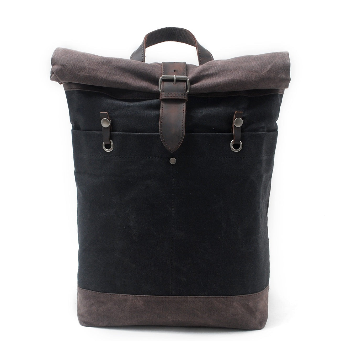 Waterproof Waxed Canvas Roll Top Backpack 18L