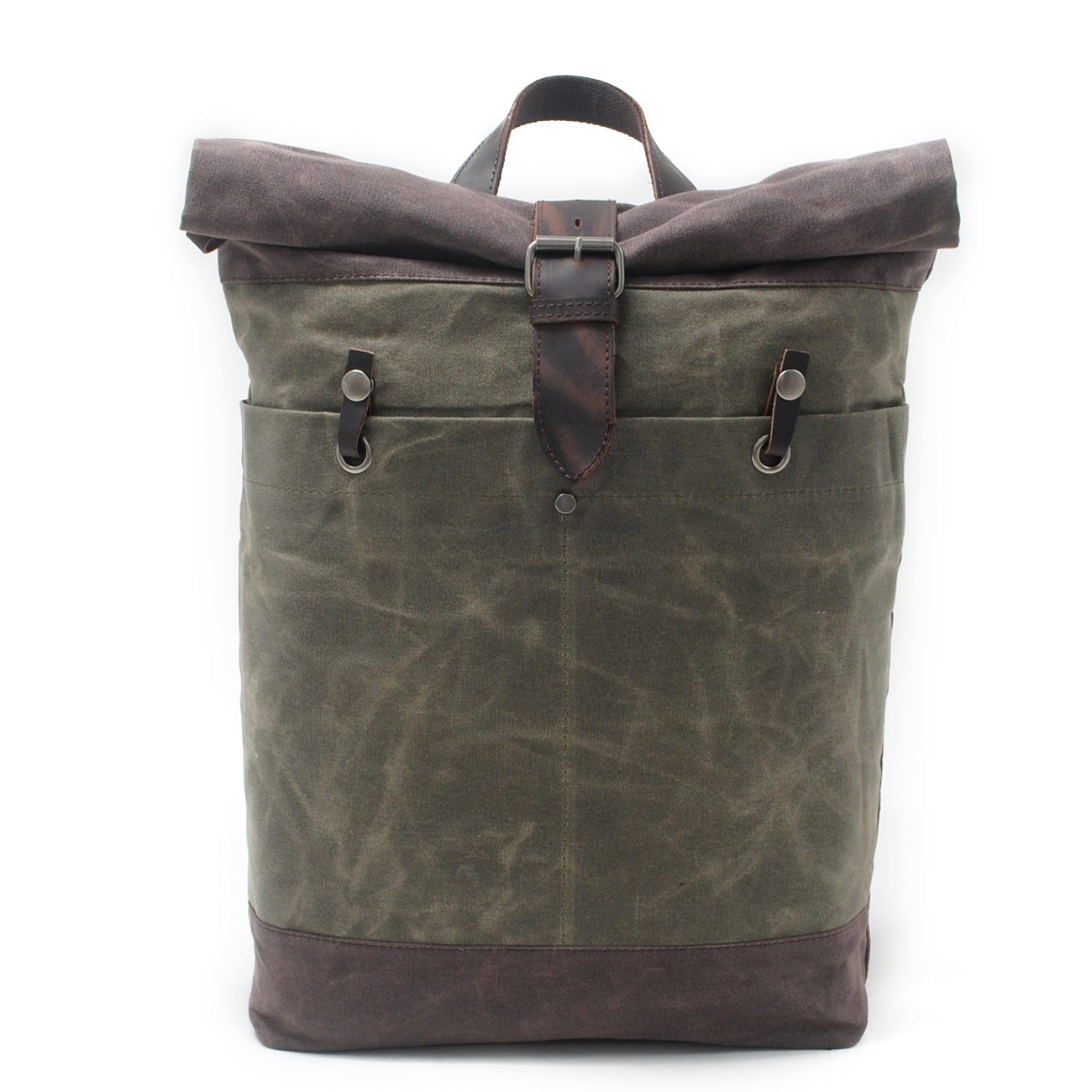 Waterproof Waxed Canvas Roll Top Backpack 18L