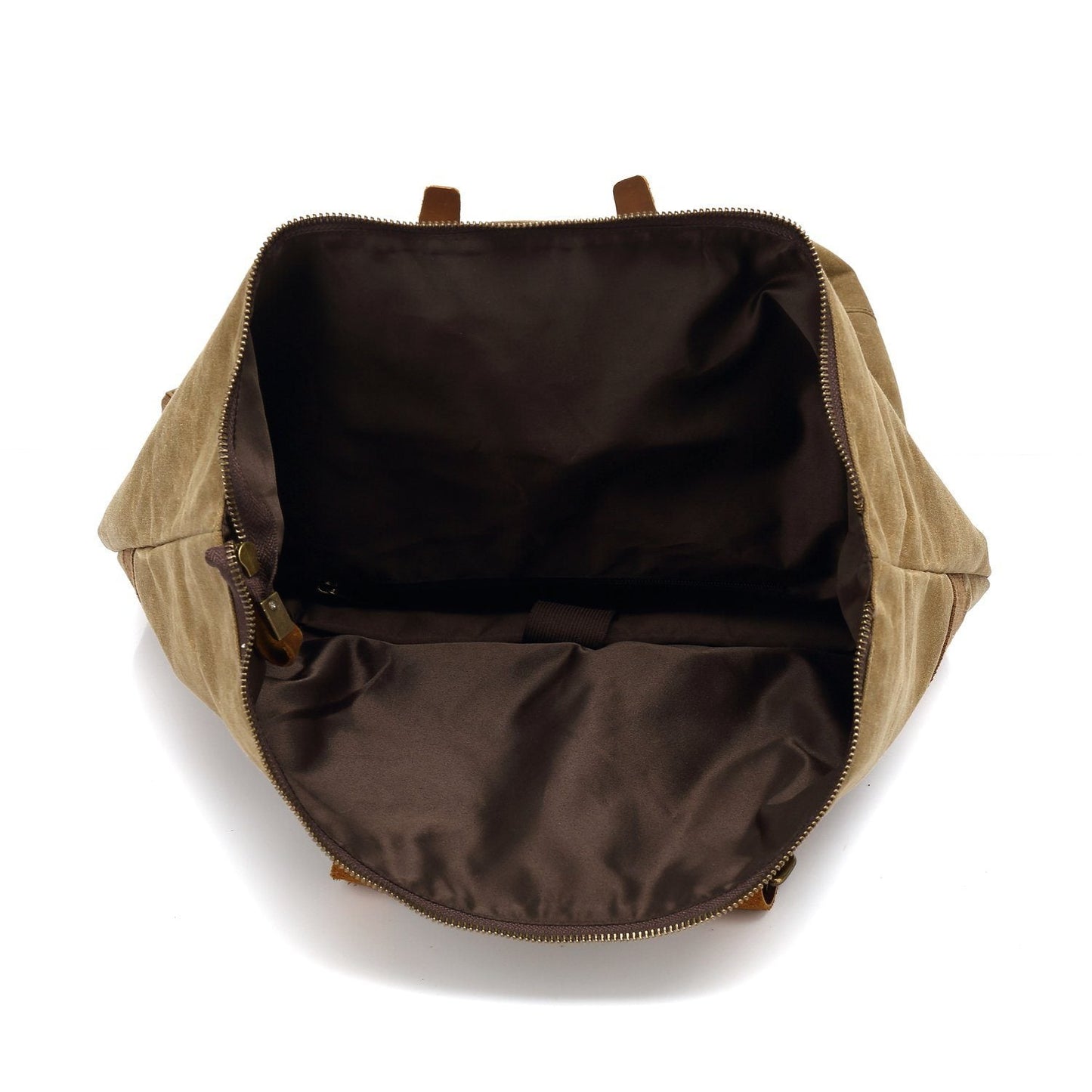 Roll Top Waxed Canvas Leather Backpack