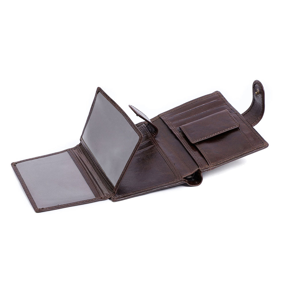 Slim Trifold Genuine Leather RFID Wallet