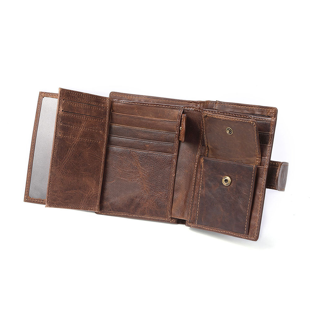 Slim Trifold Genuine Leather RFID Wallet