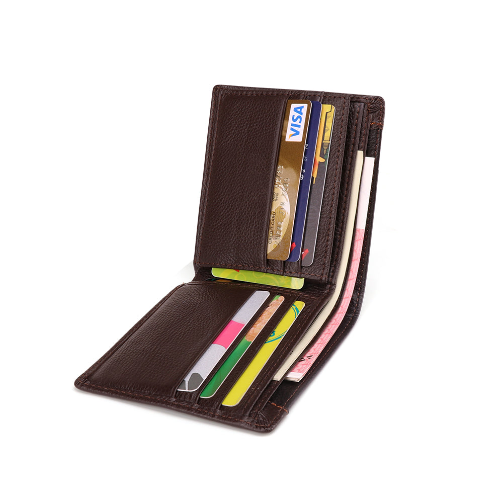 Slim Full Grain Leather RFID Bifold Wallet