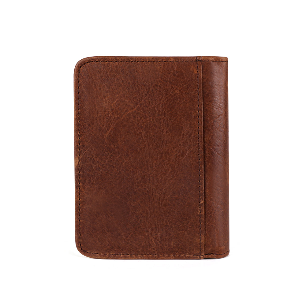Real Leather Vintage Zip Wallet With Flip ID
