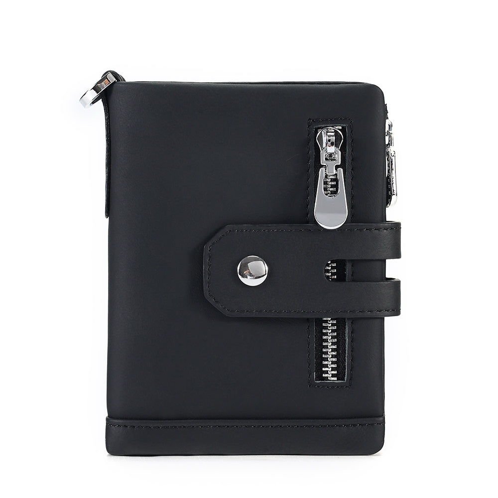 Full Grain Leather Bifold Wallet With Chain