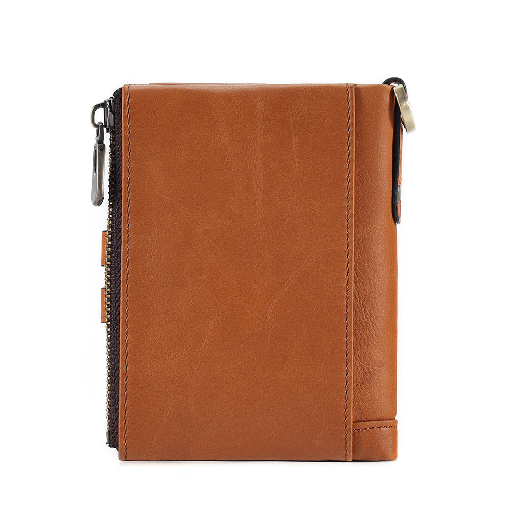 Full Grain Leather Bifold Wallet With Chain