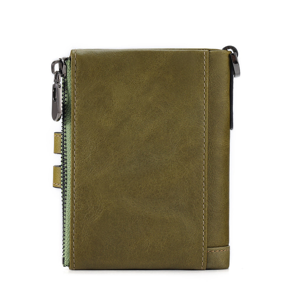 Full Grain Leather Bifold Wallet With Chain