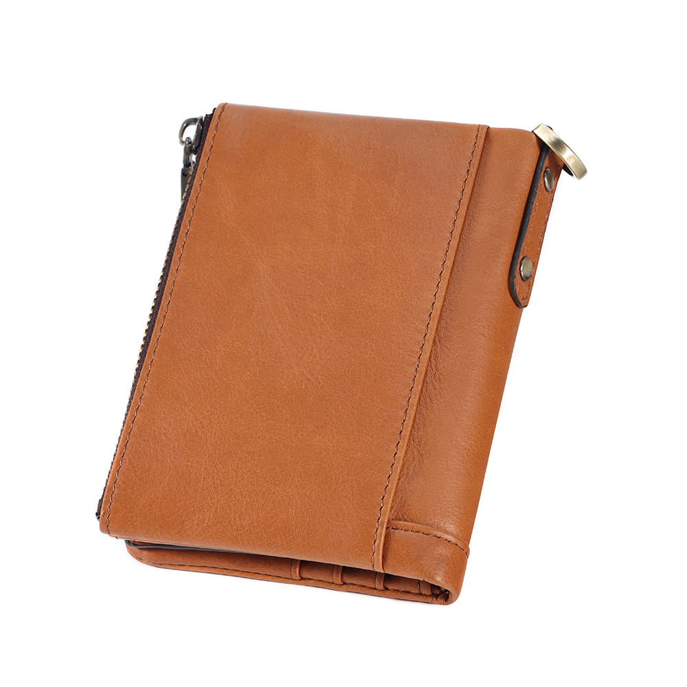 Full Grain Leather Bifold Wallet With Chain