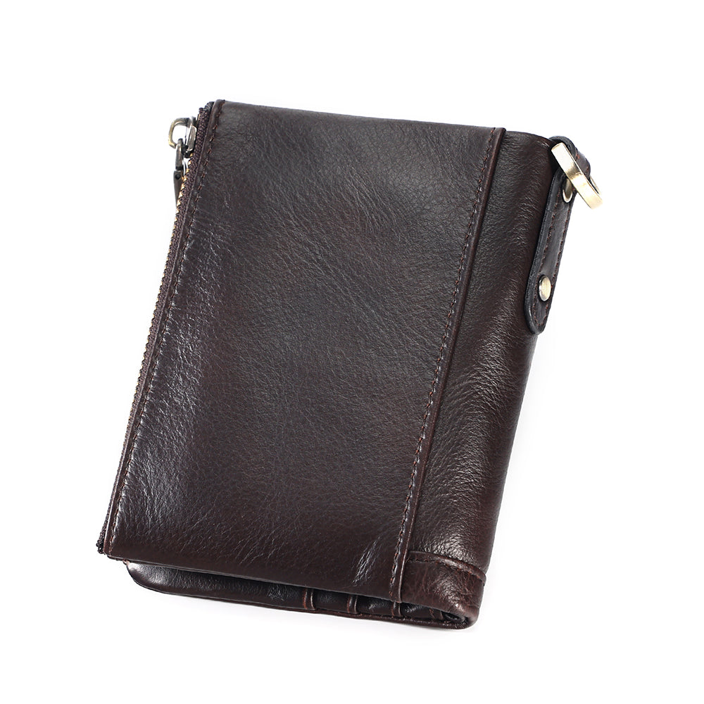 Full Grain Leather Bifold Wallet With Chain
