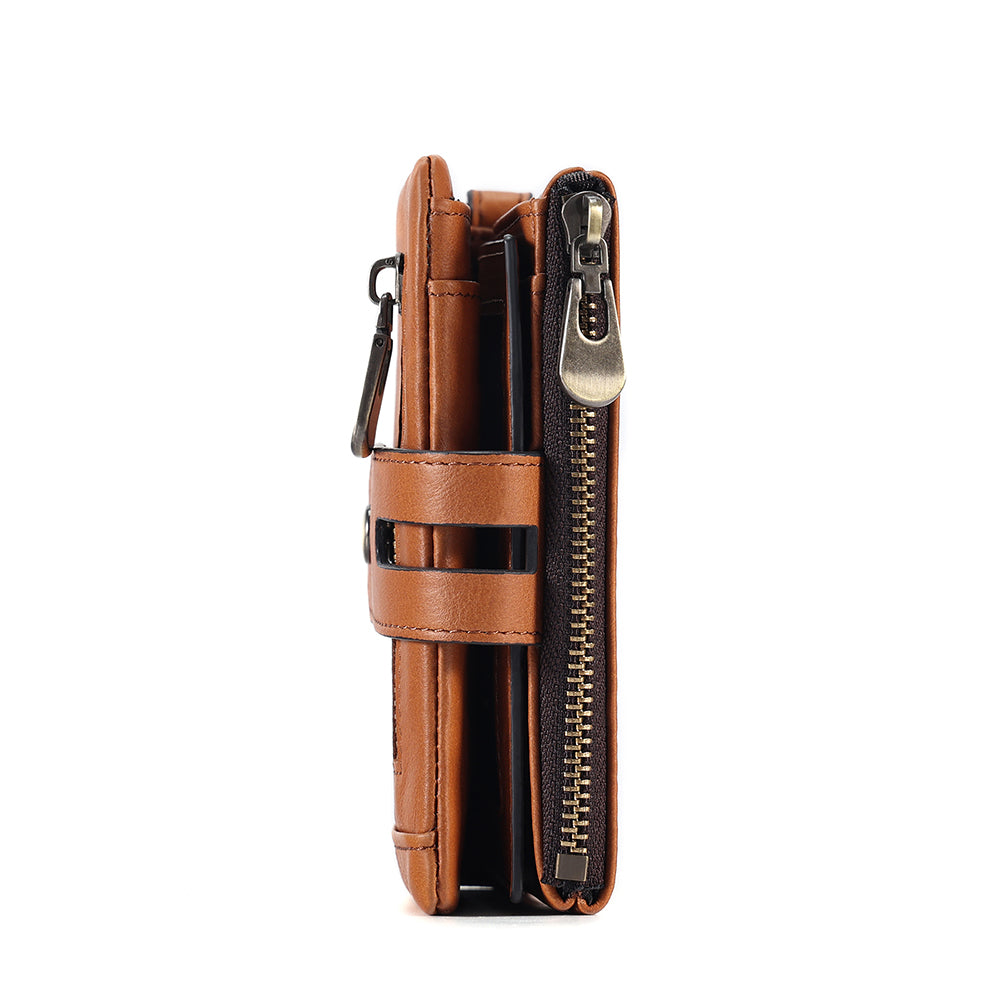 Full Grain Leather Bifold Wallet With Chain