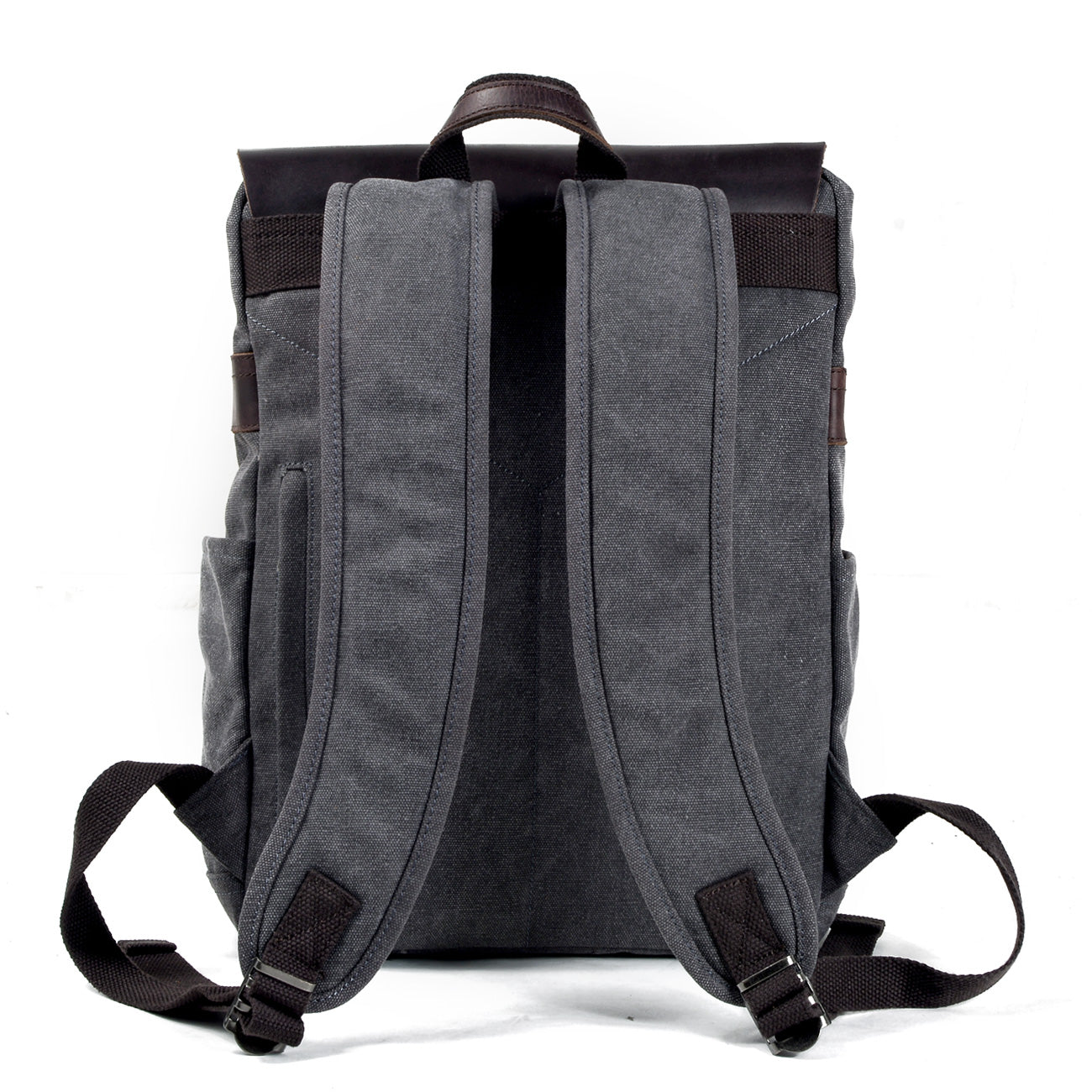 Canvas Leather Vintage Laptop Backpack 18L