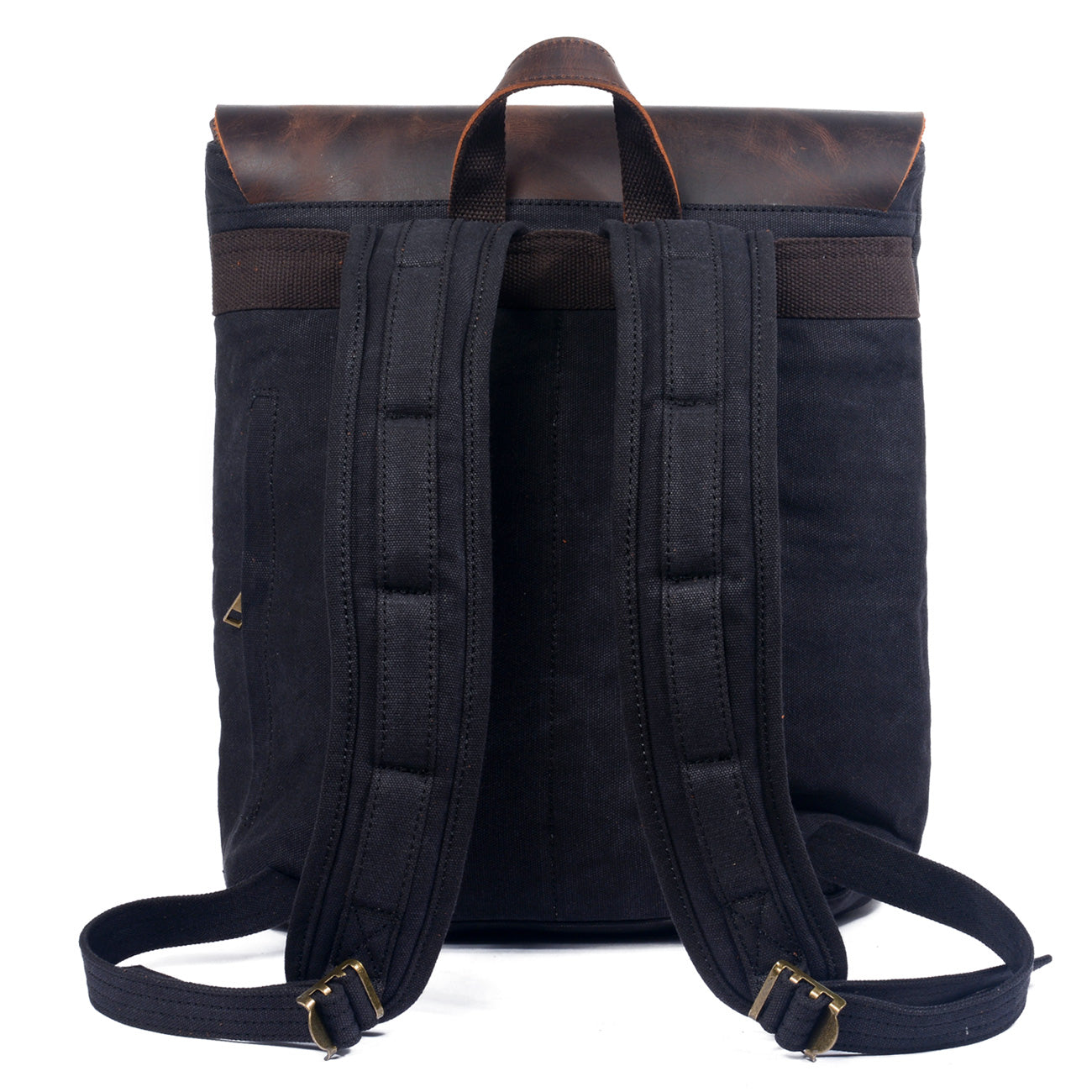 Waterproof Leather Canvas School Backpack 20L