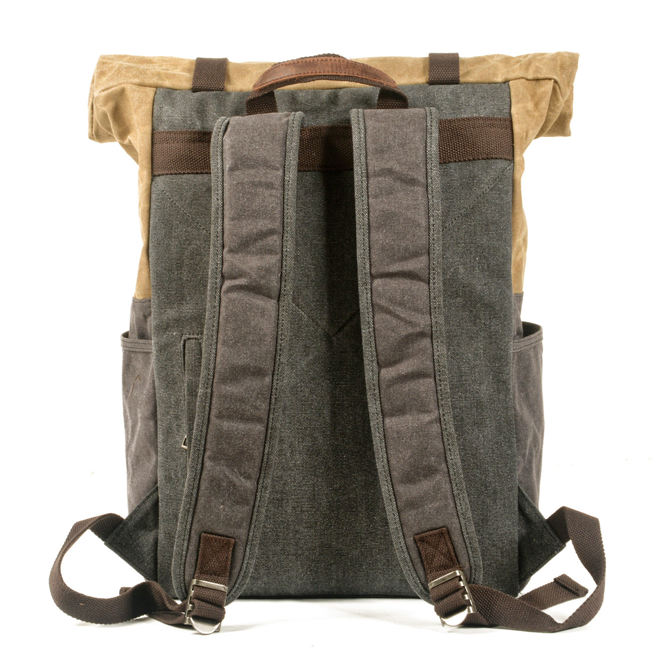 Waxed Canvas Vintage Roll Top Backpack 18L