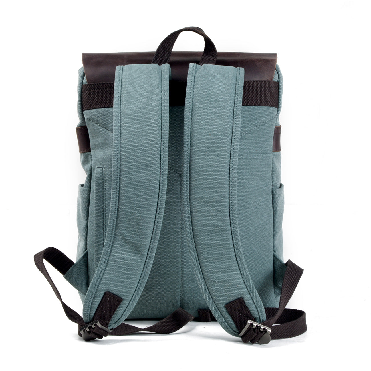 Canvas Leather Vintage Laptop Backpack 18L