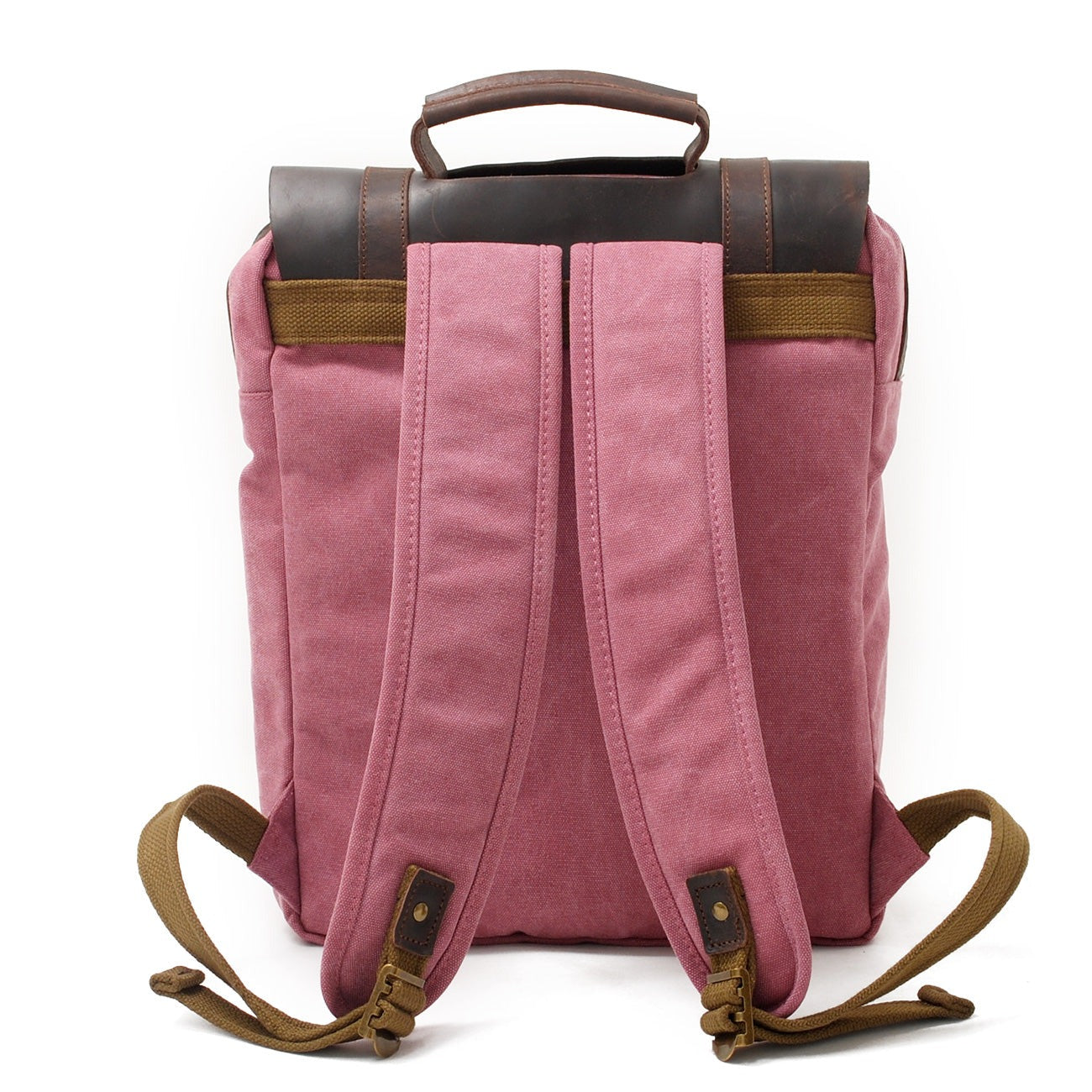 Vintage Leather Canvas Laptop Backpack 18L