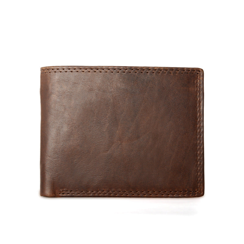 Slim Bifold Genuine Leather RDFI Wallet