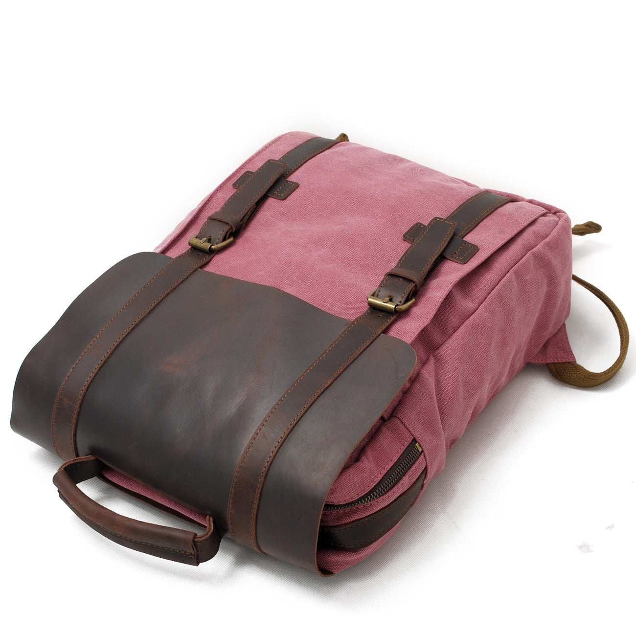 Vintage Leather Canvas Laptop Backpack 18L