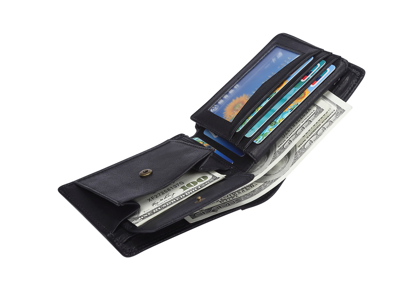 Slim Bifold Genuine Leather RDFI Wallet