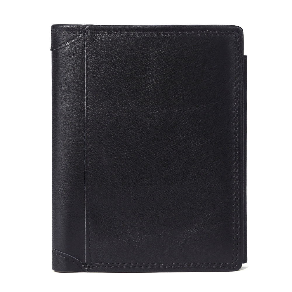 Genuine Leather Bifold RFID Wallet With Flip ID
