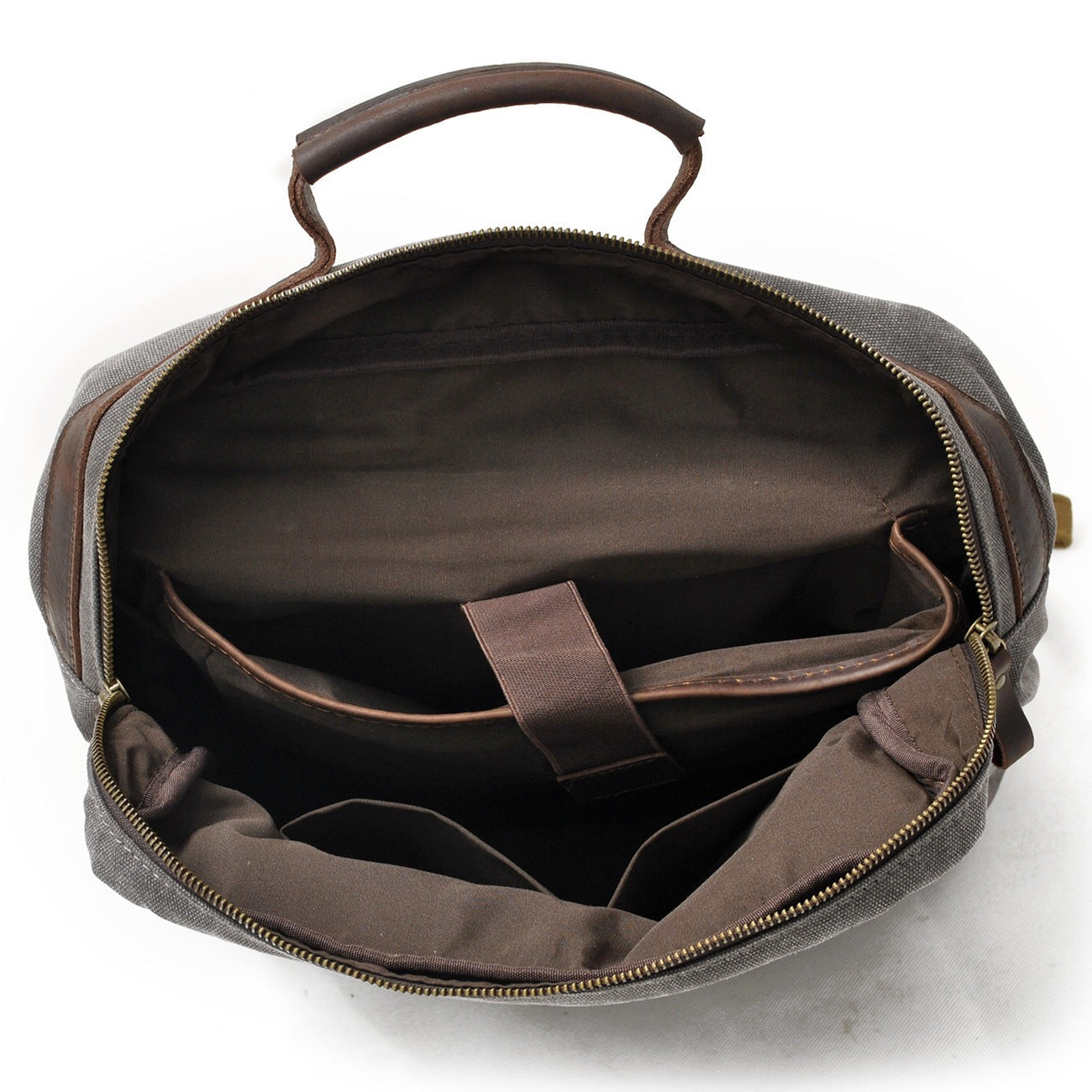 Vintage Leather Canvas Laptop Backpack 18L