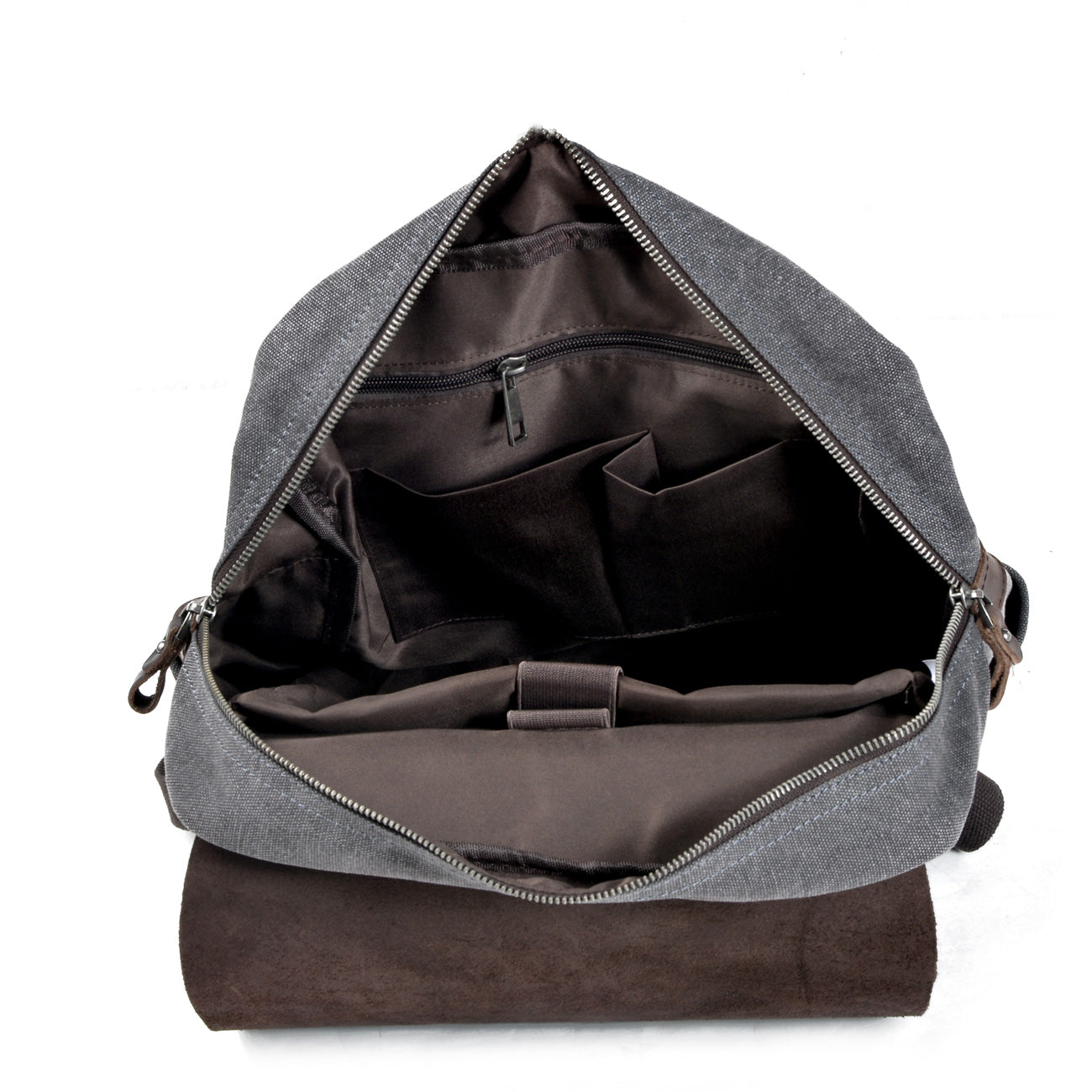 Canvas Leather Vintage Laptop Backpack 18L
