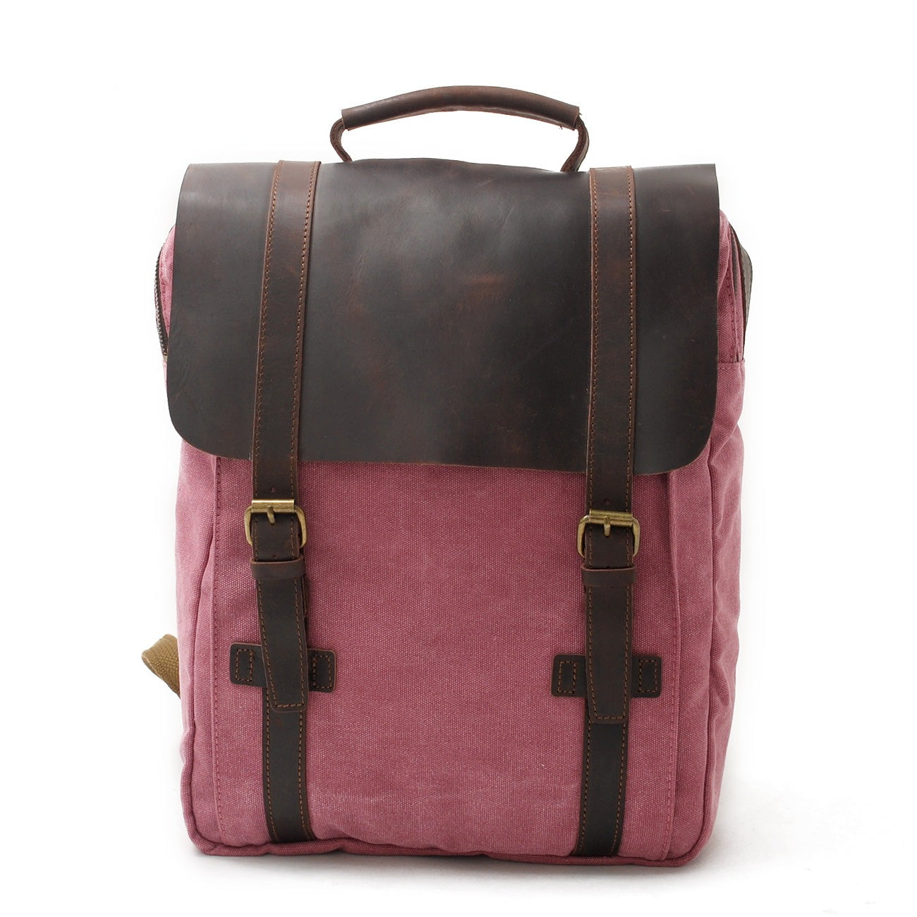 Vintage Leather Canvas Laptop Backpack 18L
