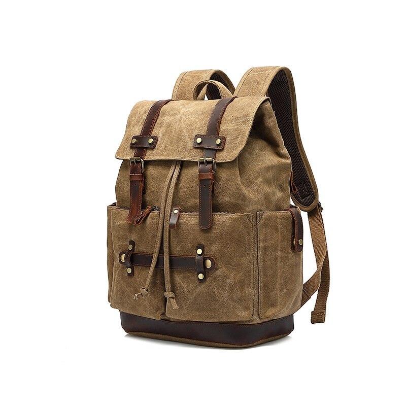 Vintage Waxed Canvas Laptop Rucksack