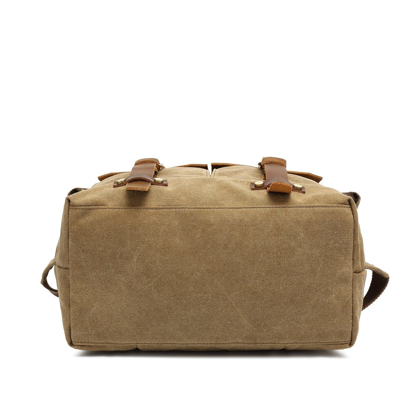 Roll Top Waxed Canvas Leather Backpack