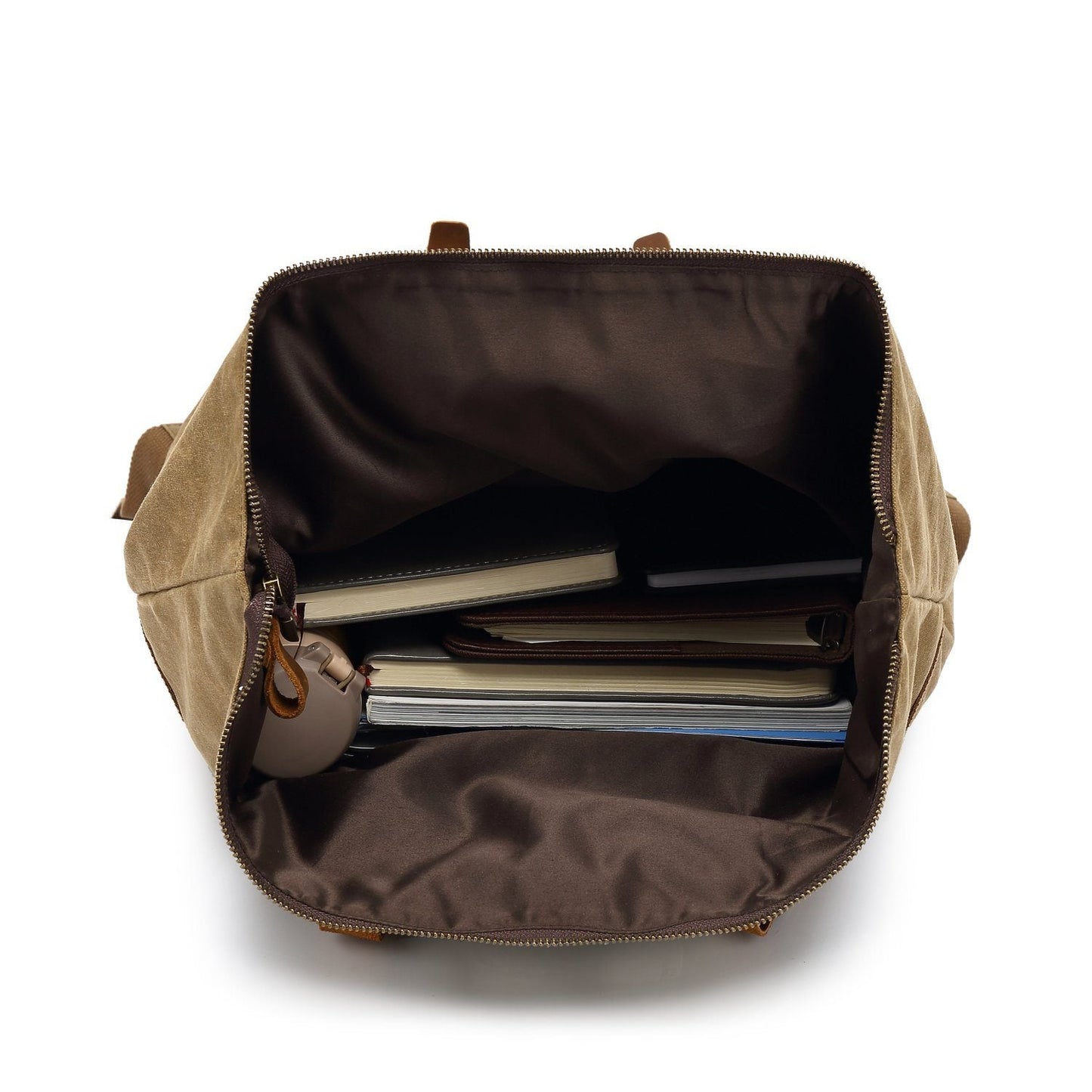 Roll Top Waxed Canvas Leather Backpack