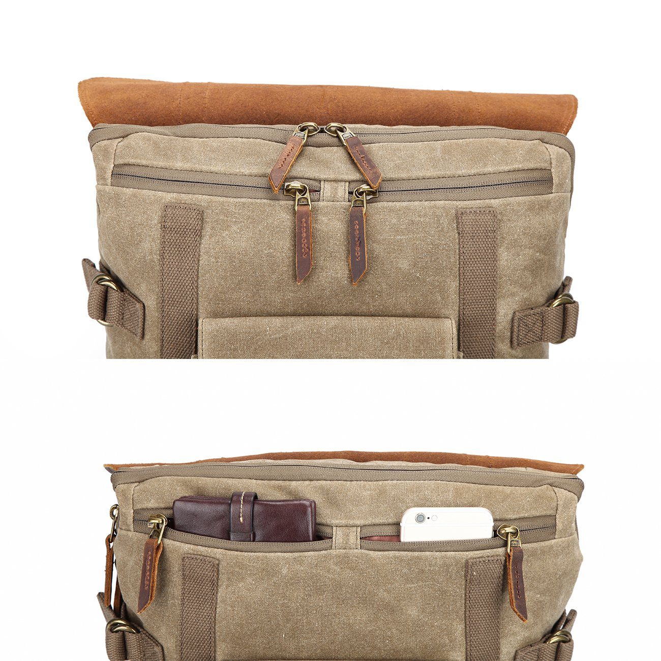 Vintage Canvas Leather Camera Backpack