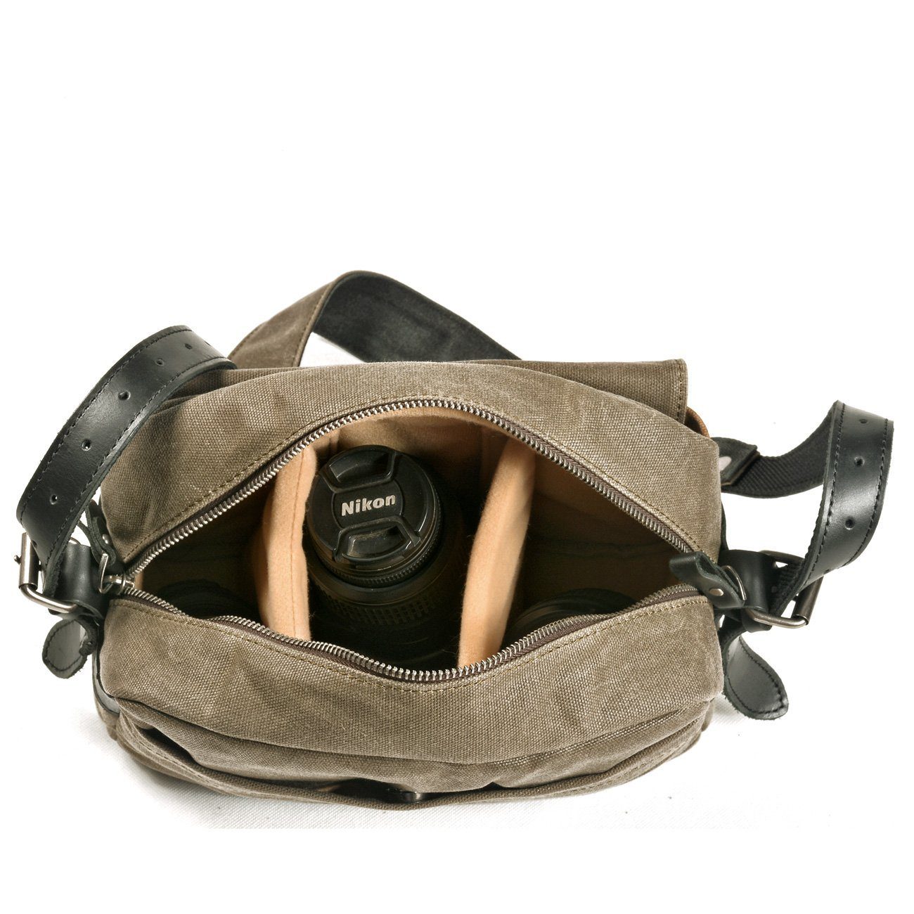 Waxed Canvas DSLR Shoulder Camera Bag 6L