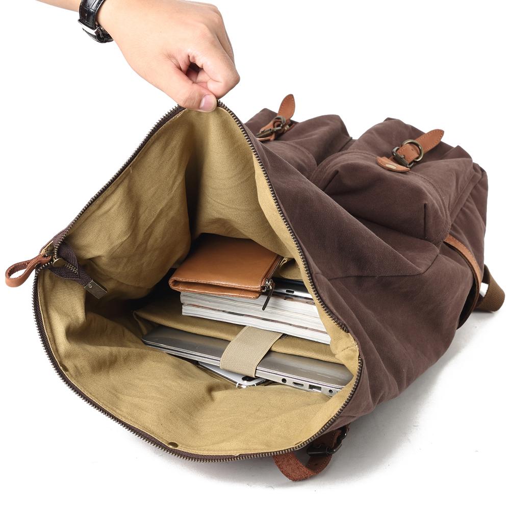 Vintage Canvas Roll Top Laptop Backpack