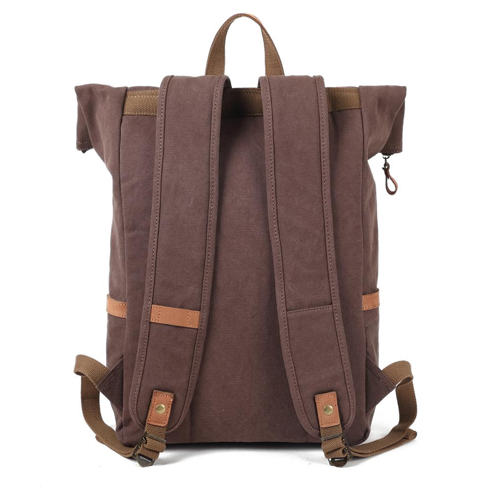 Vintage Canvas Roll Top Laptop Backpack