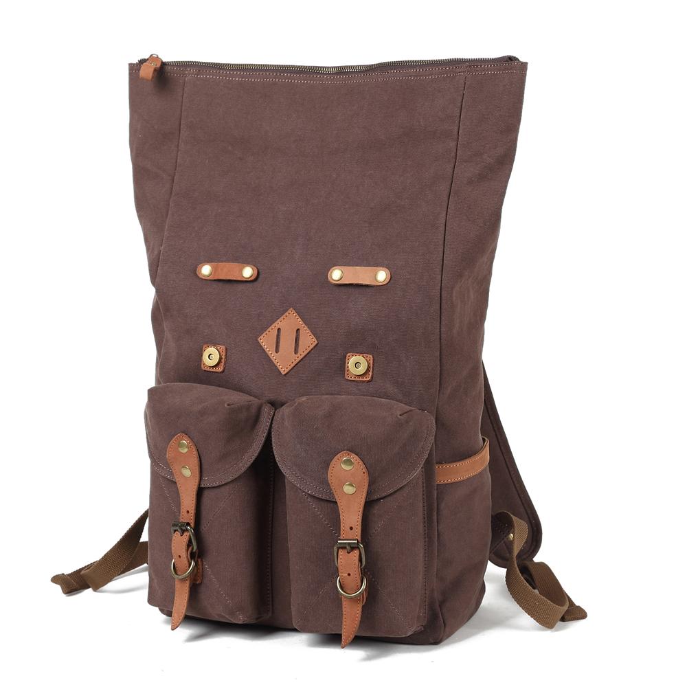 Vintage Canvas Roll Top Laptop Backpack