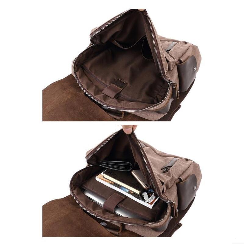 Vintage Canvas Leather School Backpack