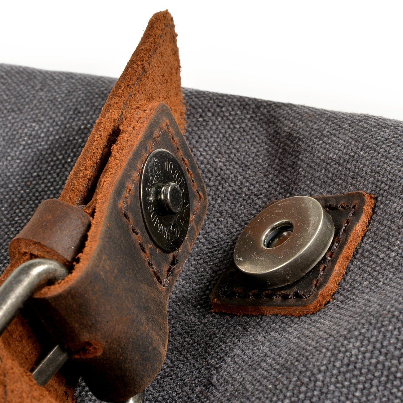 Waxed Canvas Messenger Crossbody Bag 12L