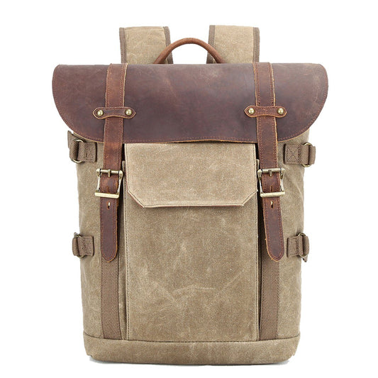 Vintage Canvas Leather Camera Backpack