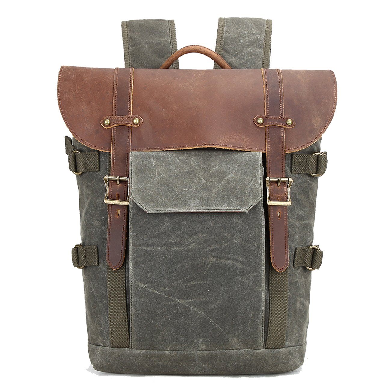 Vintage Canvas Leather Camera Backpack