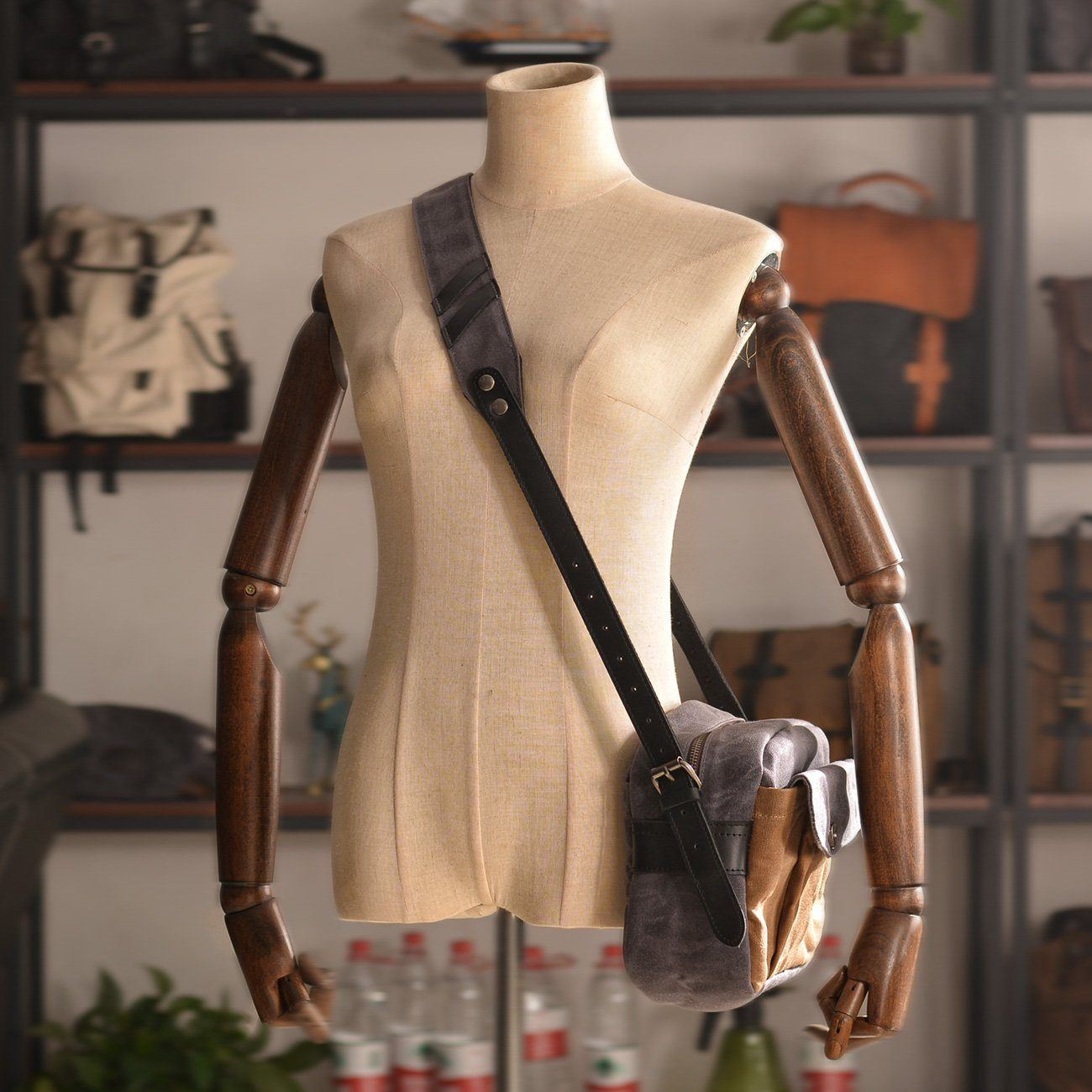 Waxed Canvas DSLR Shoulder Camera Bag 6L