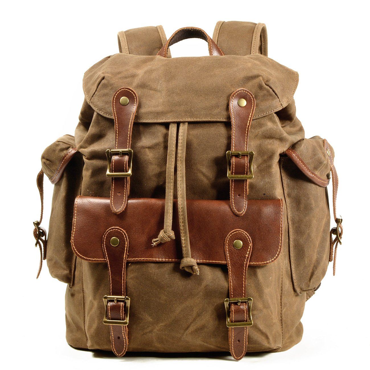 bushcraft leather backpack Vintage Canvas Leather Bushcraft Rucksack 30L – PaCanva
