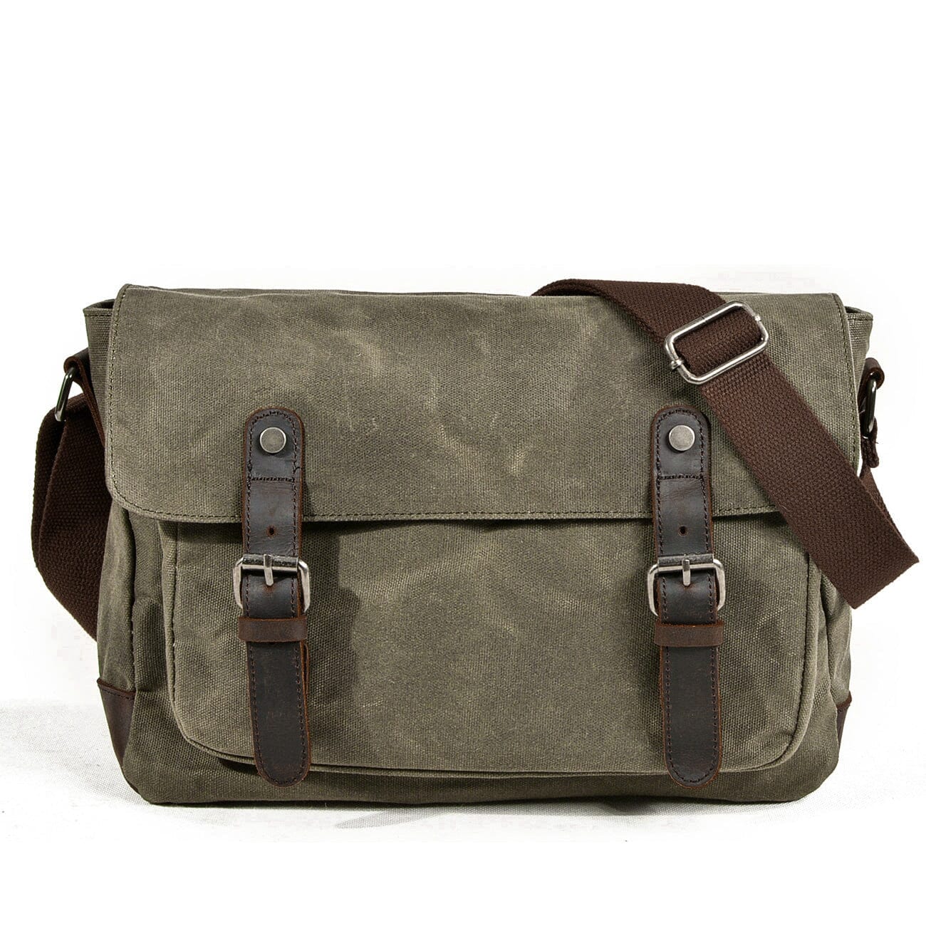 Waxed Canvas Messenger Crossbody Bag 12L