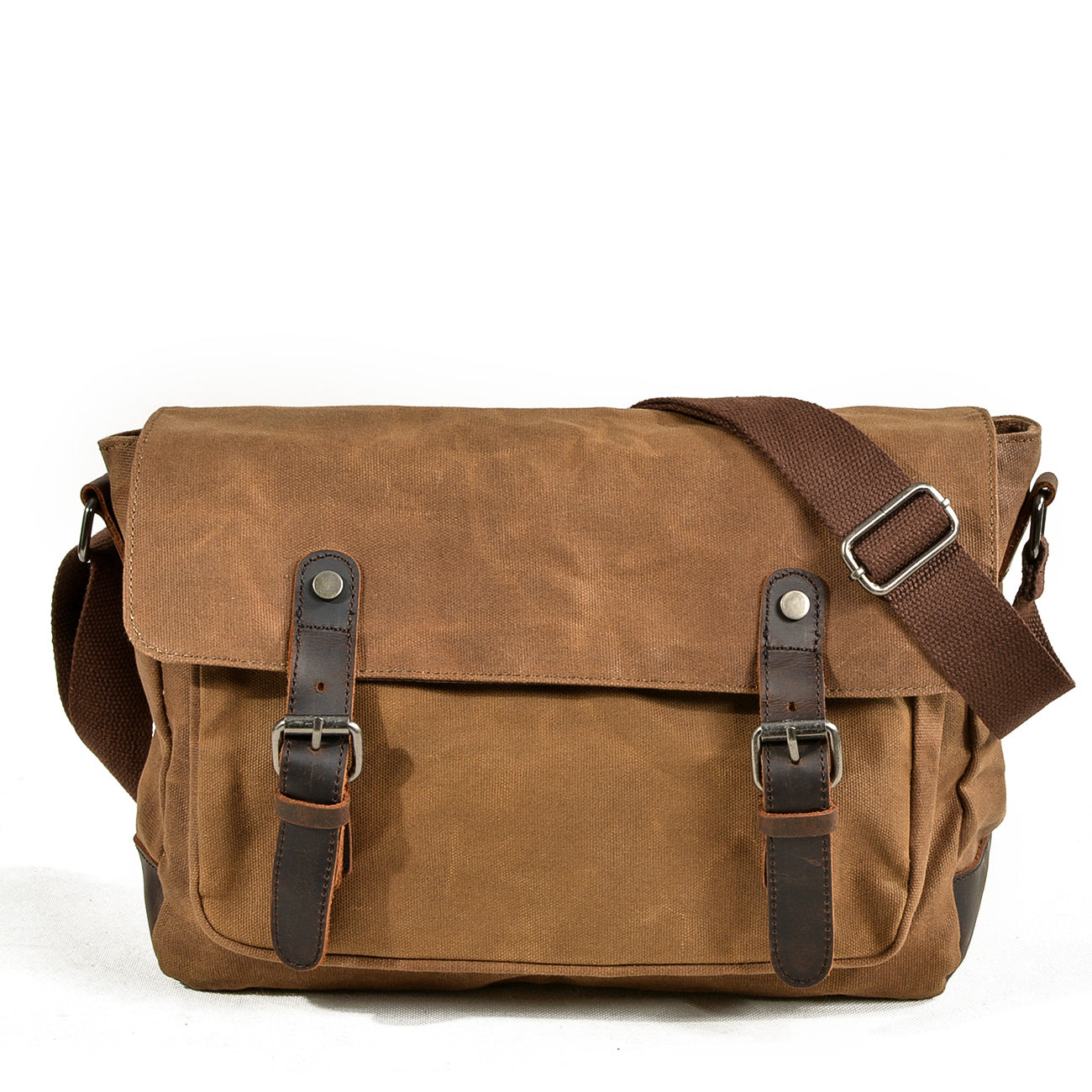 Waxed Canvas Messenger Crossbody Bag 12L