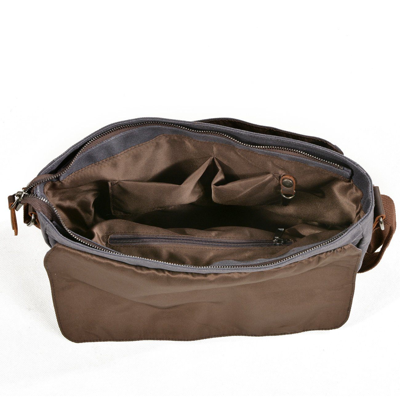 Waxed Canvas Messenger Crossbody Bag 12L
