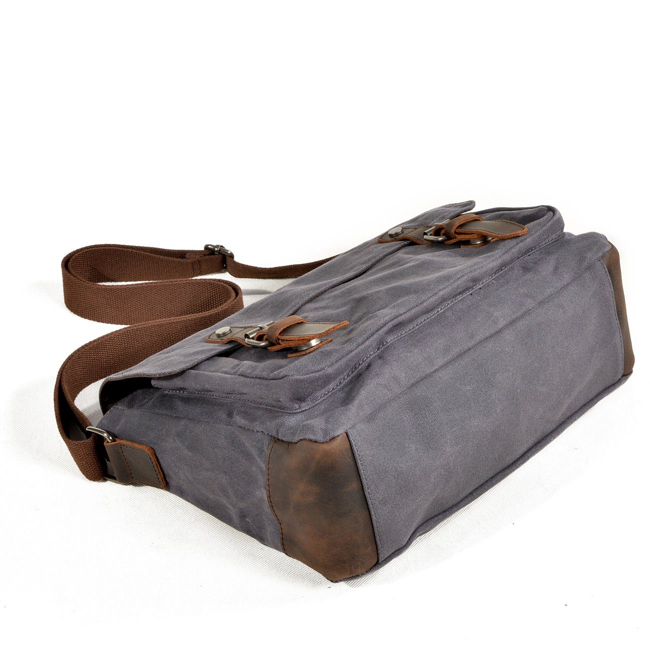Waxed Canvas Messenger Crossbody Bag 12L