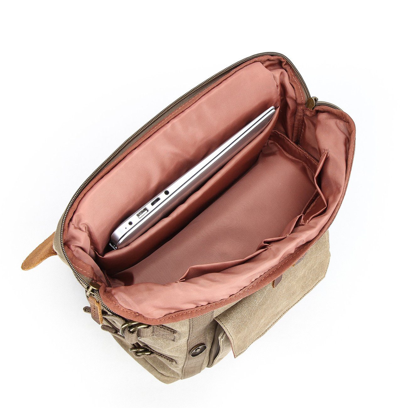 Vintage Canvas Leather Camera Backpack