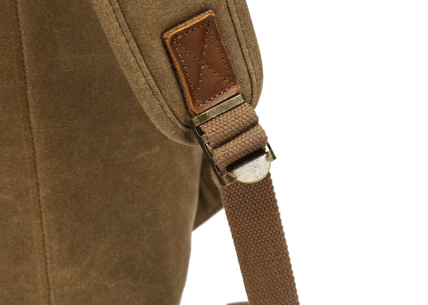 Roll Top Waxed Canvas Leather Backpack