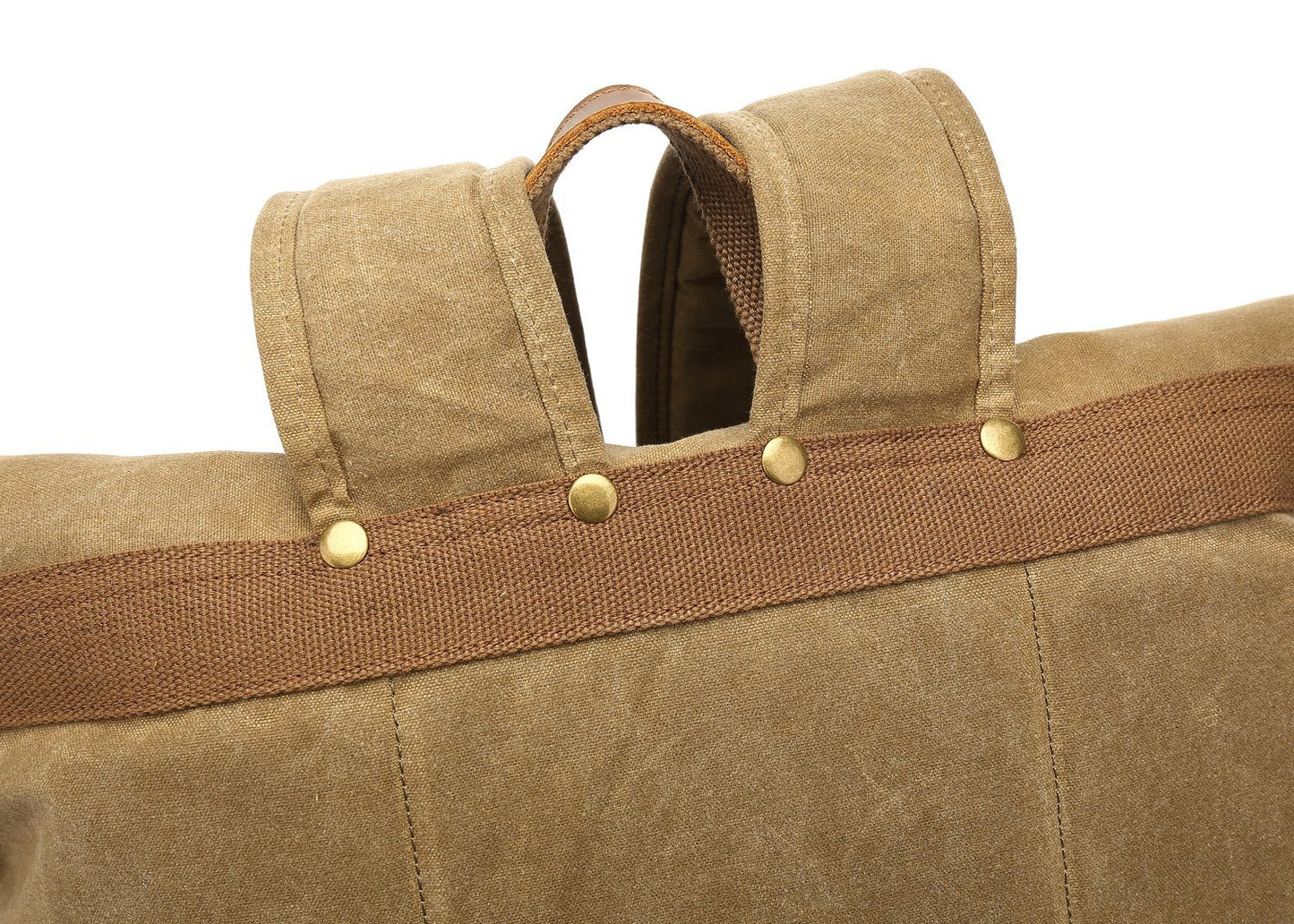 Roll Top Waxed Canvas Leather Backpack
