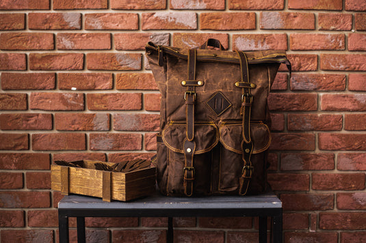 printed canvas backpack