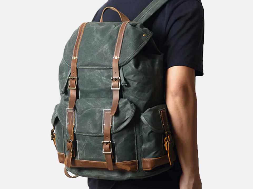 PaCanva Nostalgo - Vintage Waxed Canvas Backpack